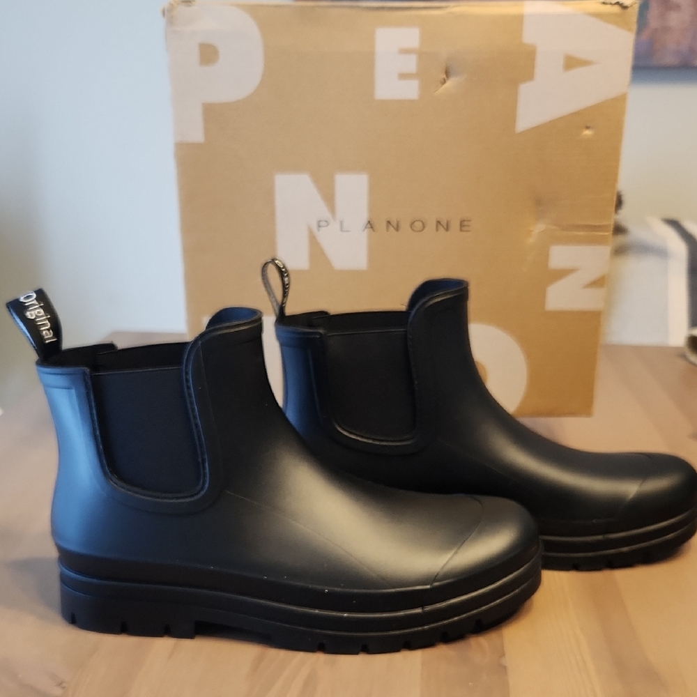 Planone Short Black Rain Boots